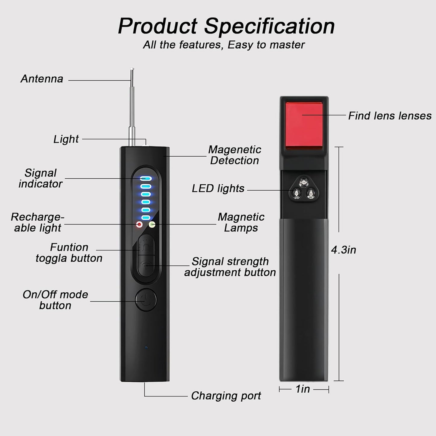 Hidden Camera Detector, Anti-Spy Detector  for Hotels Office, Travel